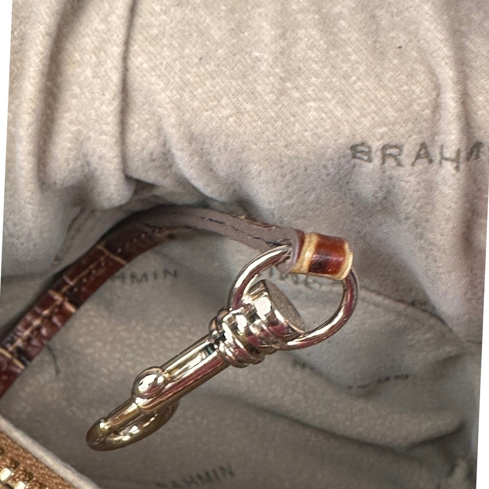 Brahmin NWOT Katie Crossbody Bag Wallet Set Pecan Brown Leather Croc Embossed - Picture 10 of 15